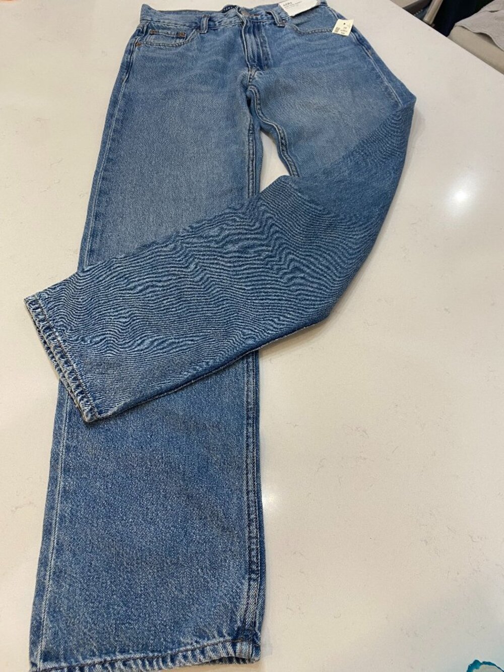 NWT Aeropostale High Rise Baggy Jeans Non-Stretch Light Wash Denim Sz 2R